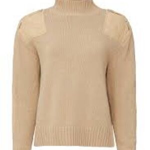 525 black Elegant Beige Turtleneck Sweater